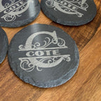 Engraved Slate Coasters, Set of 4
