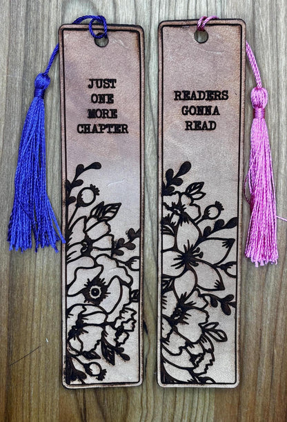 Engraved Leather or Wood Bookmarks