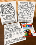 Personalized Kids Coloring Canvas Kit – Back to School