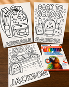 Personalized Kids Coloring Canvas Kit – Back to School