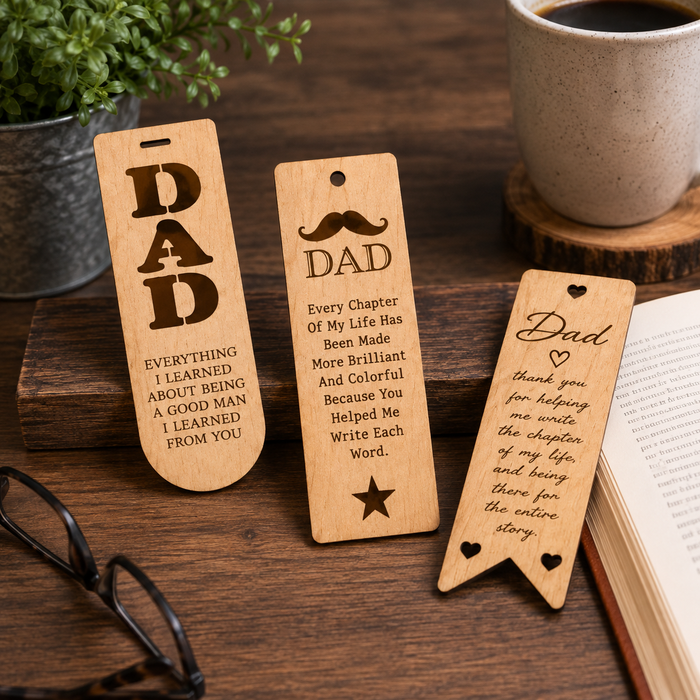 Dad bookmark engraved with a heartfelt saying