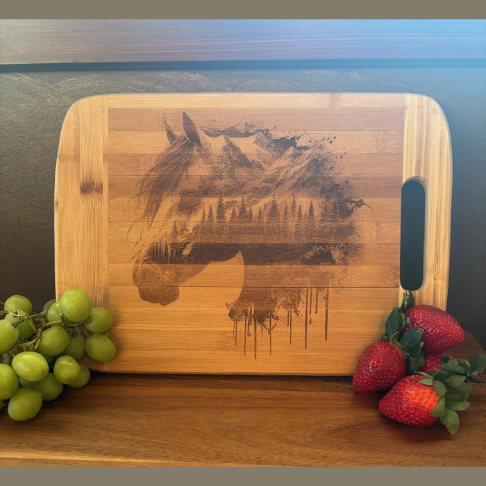 Personalized engraved bamboo cutting board