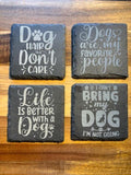 Engraved Slate Coasters, Set of 4
