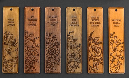Engraved Leather or Wood Bookmarks