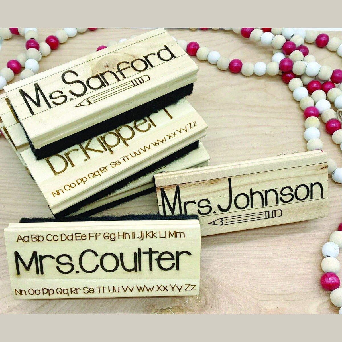 Personalized teacher whiteboard eraser gift set