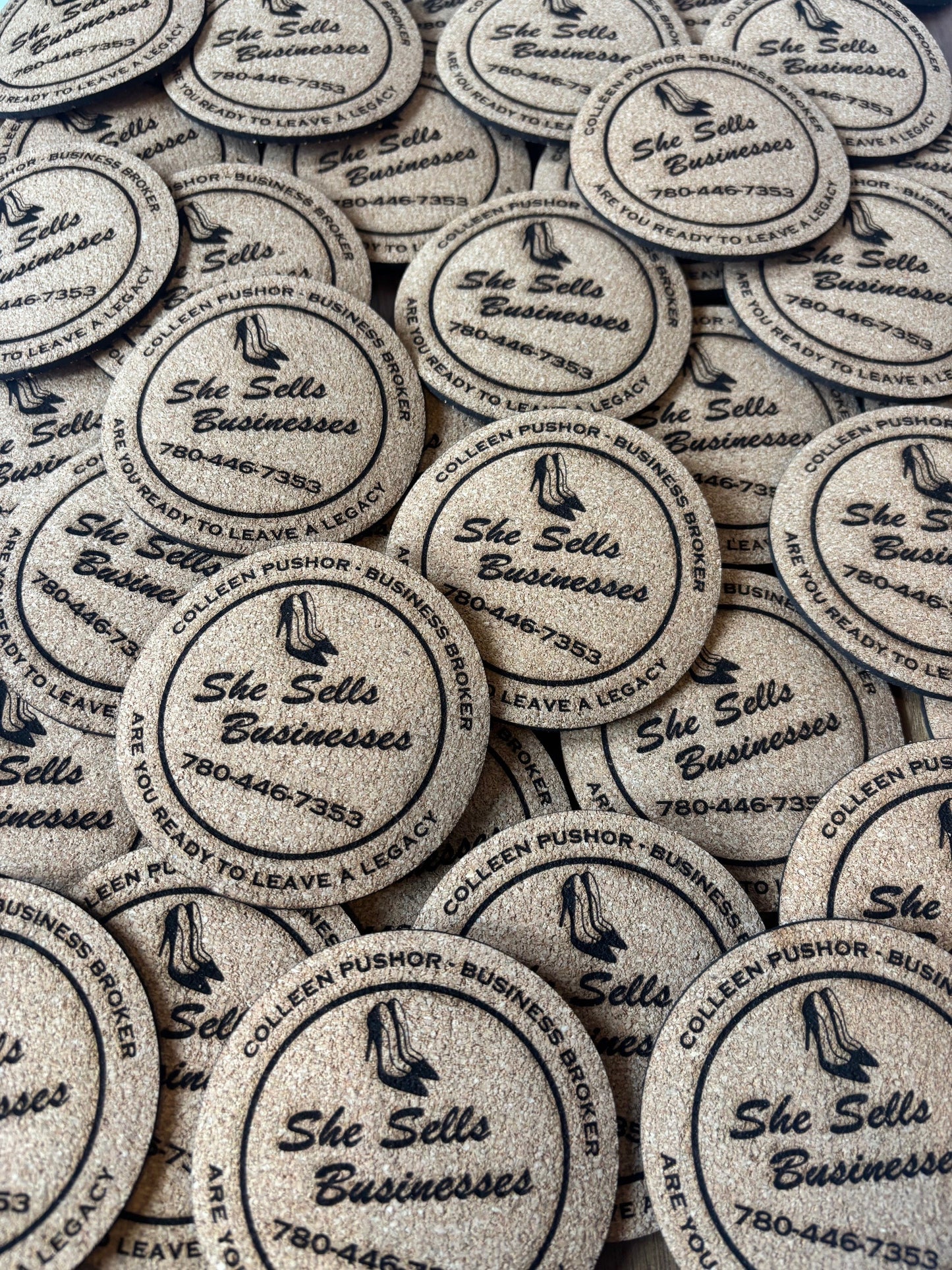 Engraved Cork Coasters, Set of 4