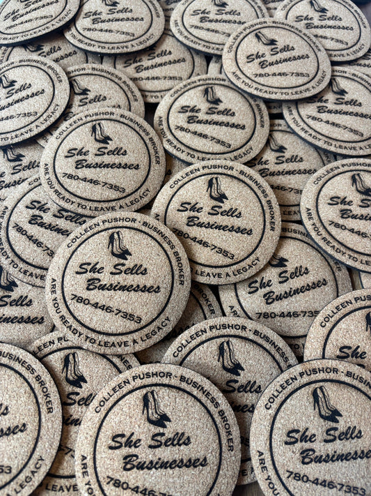 Engraved Cork Coasters, Set of 4