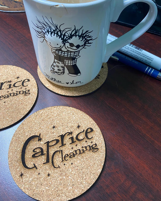 Engraved Cork Coasters, Set of 4