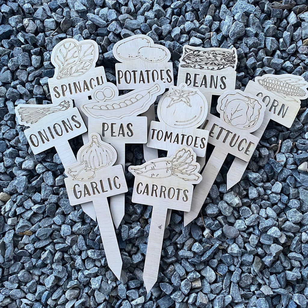 Wood Garden Row Markers