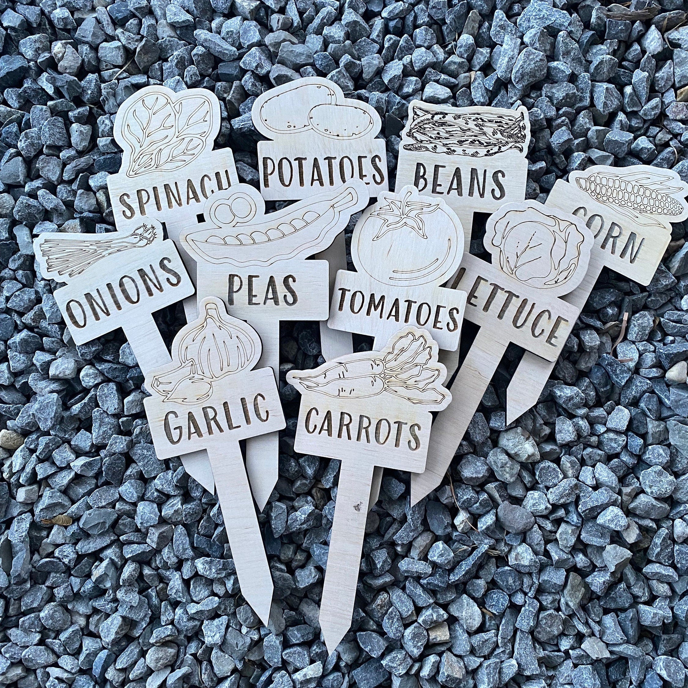 Wood Garden Row Markers