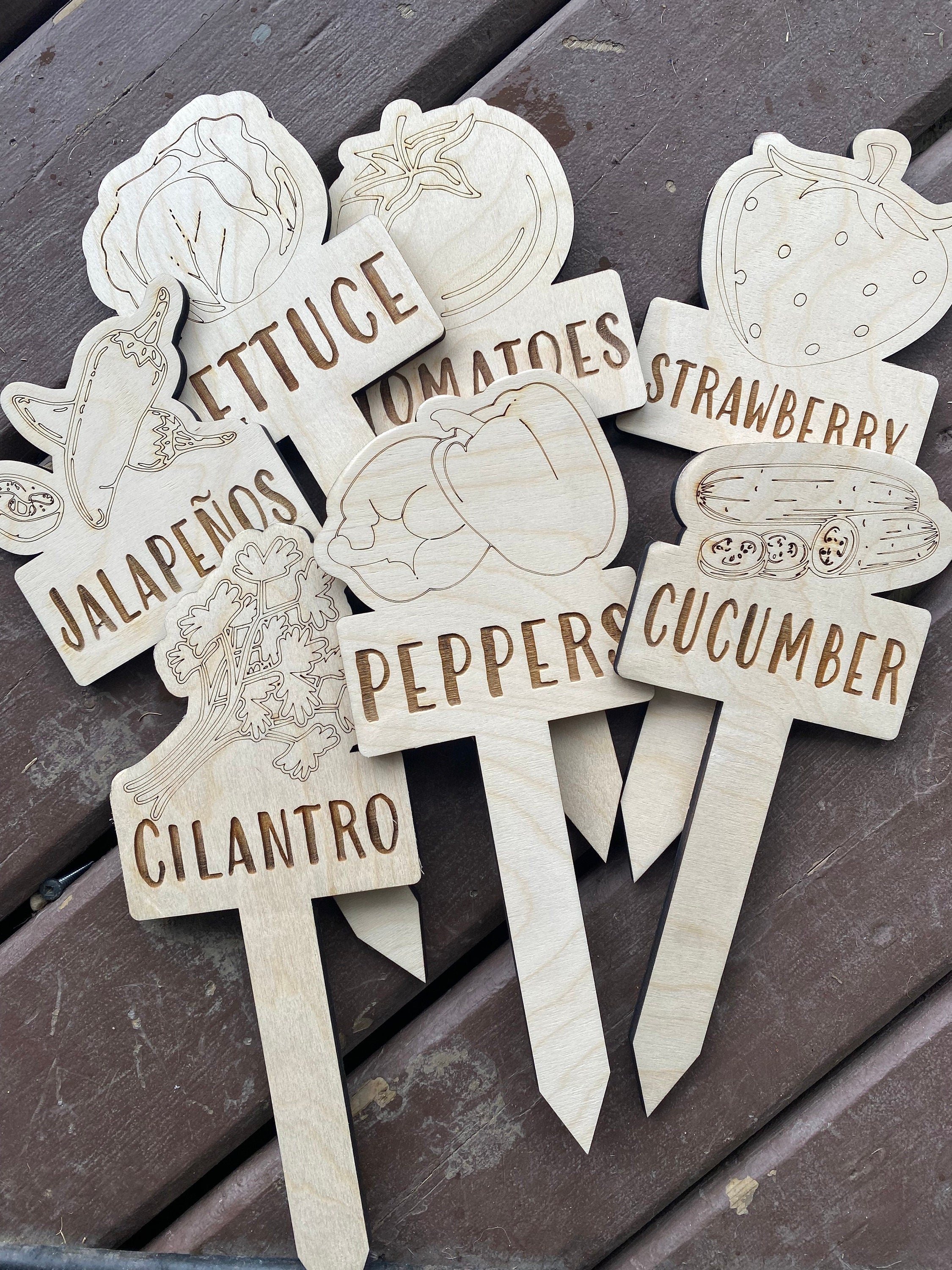 Wood Garden Row Markers