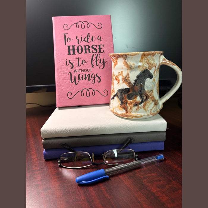 Personalized engraved leatherette notebook