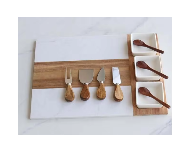 Marble Charcuterie Baoard & Bowl Set
