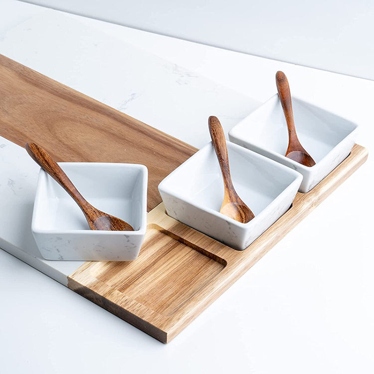 Marble Charcuterie Baoard & Bowl Set
